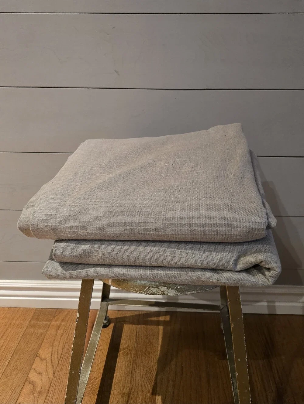 Pair Of Quince Slub Cotton Curtain Panels In Grey 48